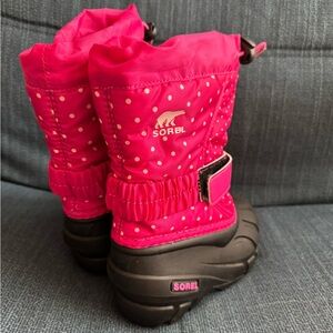 Sorel Pink Polka Dot Kids Winter Boots, Toddler 8, NWOT